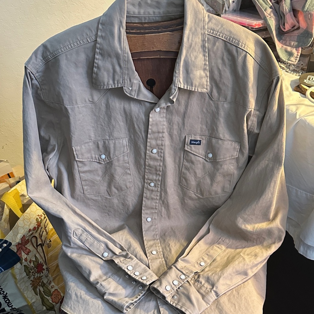Wrangler Light Gray Western Shirt